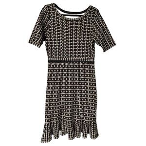 Neiman Marcus Black & Tan Ruffle Hem Dress – Size 10